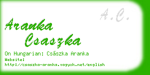 aranka csaszka business card