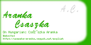 aranka csaszka business card